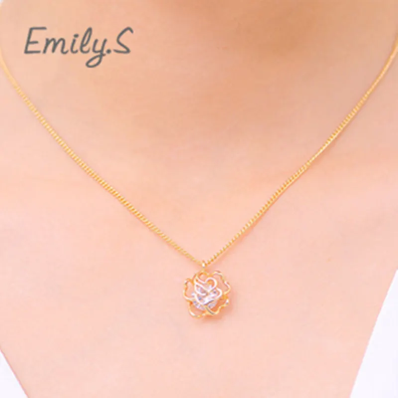 Мода Кубического Циркония Романтический Женщины Ожерелья Сердца 45 Звено Цепи