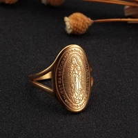 msx religious gold rings for women wholesale bulk big wide stainless steel finger rings vintage virgin mary women rings jewelry