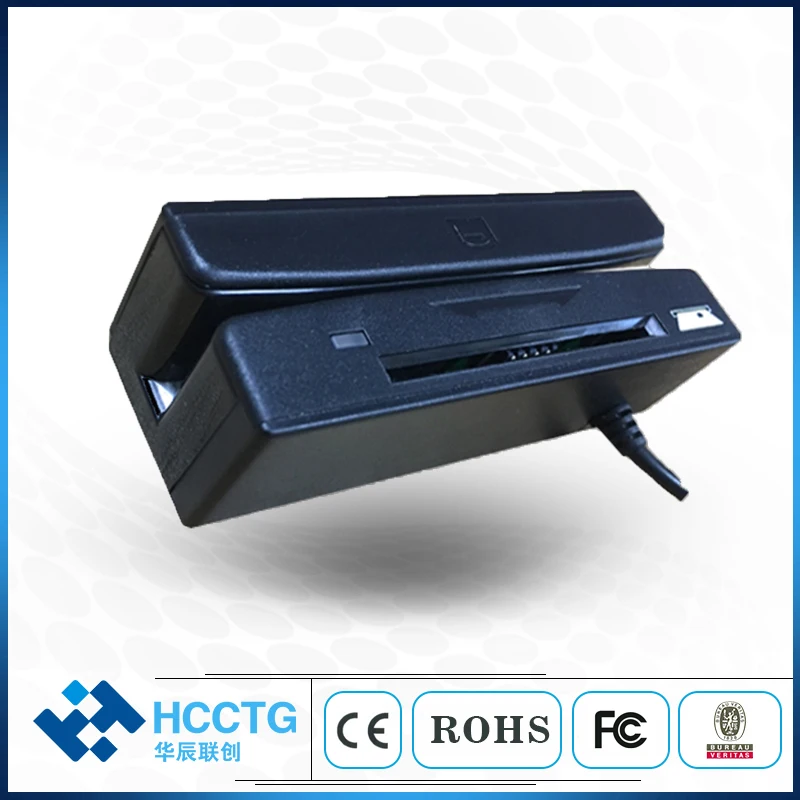 HCC100 USB считыватель карт с магнитной полосой смарт микросхема карт/писатель MSR +