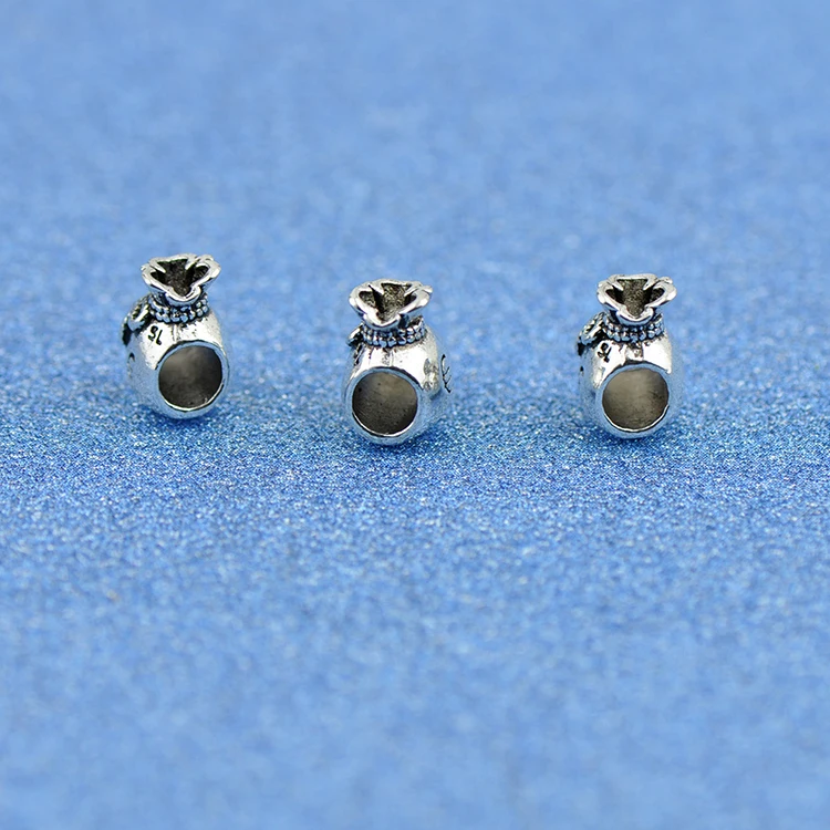 Винтажный Панк Серебряный цвет кошелек бусины Подвески Fit Pandora Браслеты ожерелья