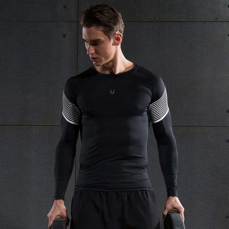 Vansydical компрессионная Мужская рубашка для бега футболка с длинными рукавами