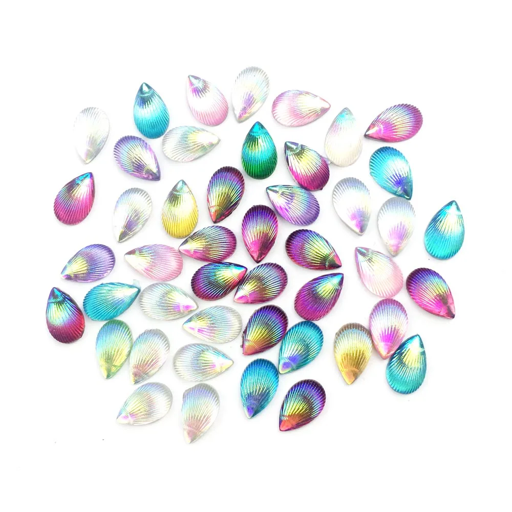 Кабошон из смолы с плоским основанием кавайная КАПЛЕВИДНАЯ цветная камедь AB для