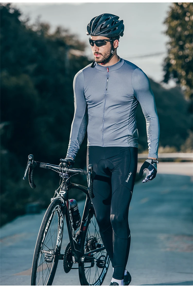Santic осень зима Pro майки для велоспорта MTB горные дышащий Топ с длинным рукавом Джерси Горный Велосипед Одежда Майо Ciclismo