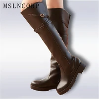 plus size 34 43 women boots high quality russia knee warm thick fur snow boots patent leather winter shoes over the knee boots