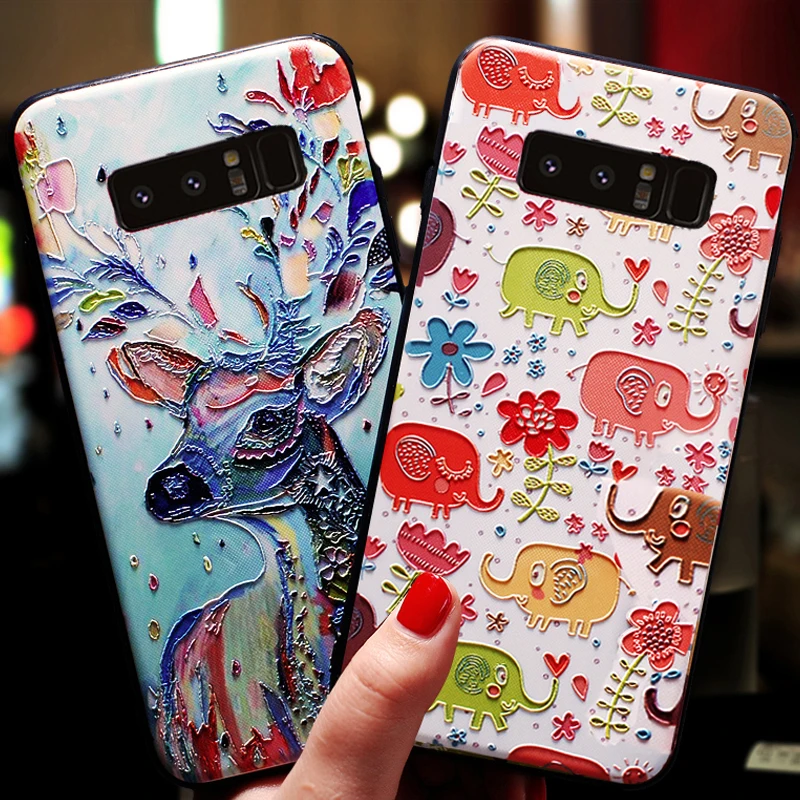 YonLinTan 3D coque крышка чехол для samsung galaxy Note 8 Note8 мультфильм на силиконовые Роскошные 360