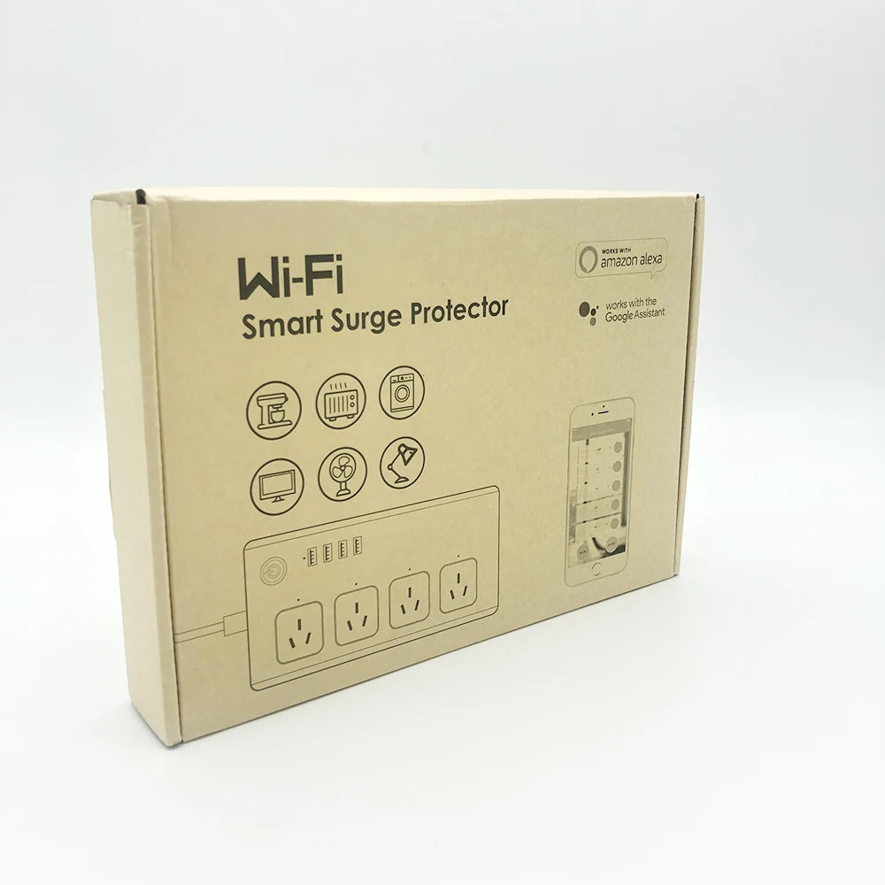 Wifi смарт-сетевой фильтр Защита от перенапряжения Голосовое управление 4 AC AU розетки розетка с USB 4 порта для зарядки 1.5м удлинитель