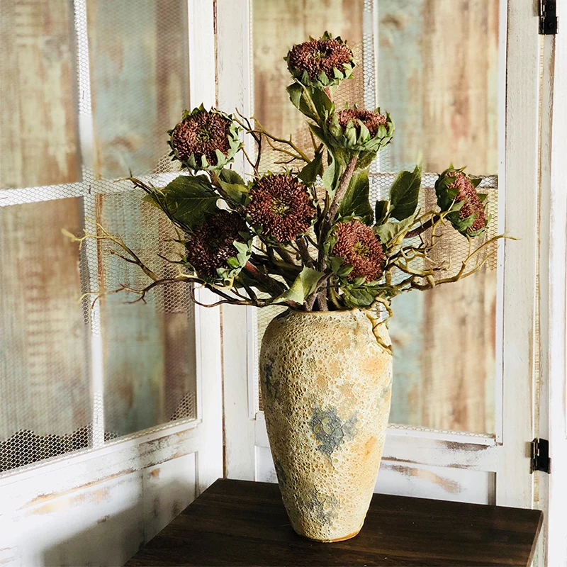 fleurs artificielles искусственные цветы для декора Скандинавском стиле Европейский высокого класса Искусственные цветы 3 листья маленький Подсолнух солнце мелкие детали экспорт качество 3 цвета украшения