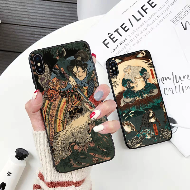 Японский силиконовый чехол samurai для iPhone 5 SE 5S 6 6S Plus 7 8 11 Pro X XS Max XR|Бамперы| |