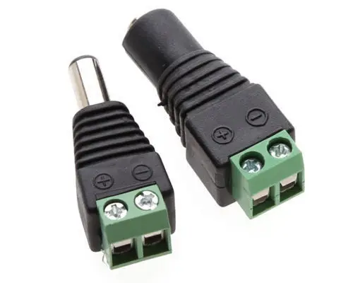 12V 5PCS Male + Female 2.1x5.5mm DC Power Plug Jack Adapter Connector for CCTV PV | Компьютеры и офис