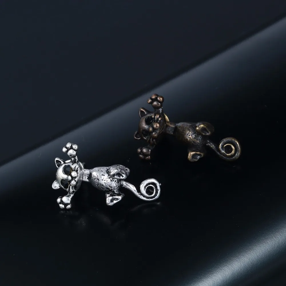 Новые 3d очаровательные серьги Kinitial в виде котенка милые реалистичные животных