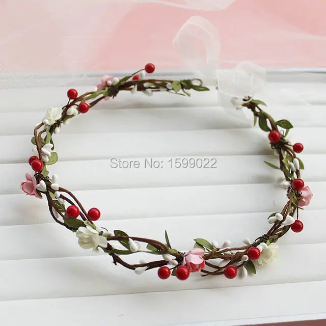 Женский Венок с цветами Белый/Розовый венок для волос аксессуары волос|wedding hair