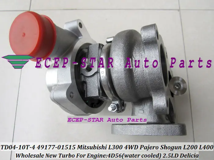 Турбокомпрессор водяной TD04 49177-01515 MR355220 для Mitsubishi Delicia Pajero Shogun L200 L300 L400 4D56T 4D56 2.5L