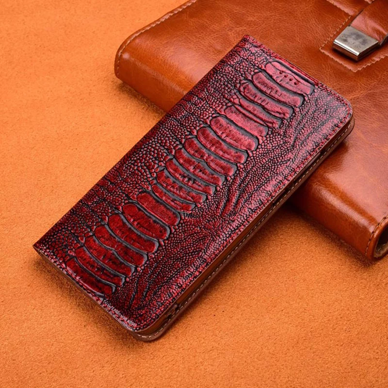 luxury Ostrich Foot Grain Phone Case For Nokia Lumia 930 Cover Flip Stand Card Pocket Genuine Cow Leather | Мобильные телефоны и