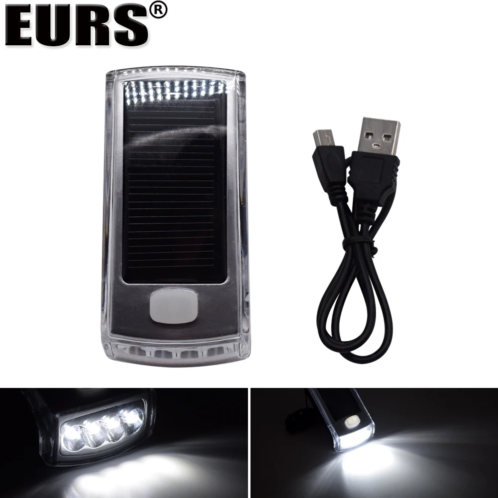 Фонарь на солнечной батарее для езды велосипеде ночное освещение USB