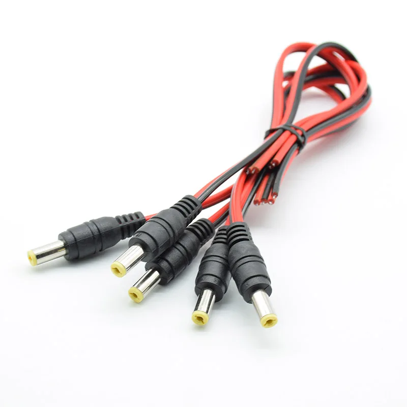 5pcs DC power male cable 12V Plug DC male Adapter cable Plug Connector for CCTV Camera DC plug male 5.5*2.1mm 5.5x2.1