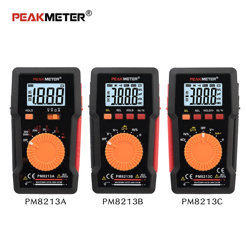 Мультиметр PEAKMETER PM8213A/B/C Многофункциональный Высокоточный цифровой мультиметр 400
