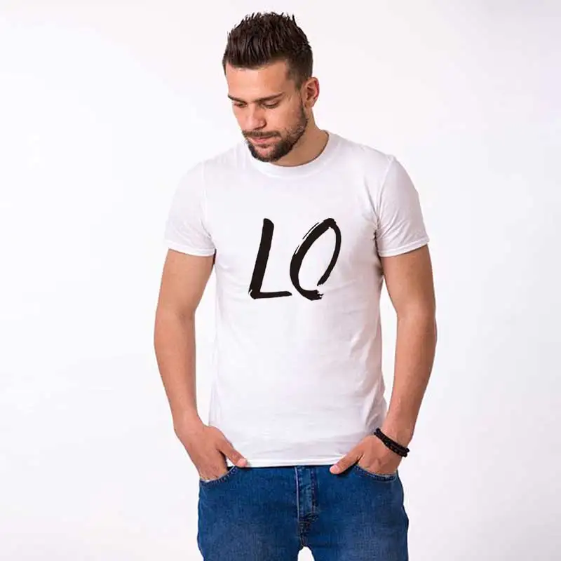 style 1 Модная Новая Стильная летняя футболка с надписью Love для женщин, повседневная хлопковая футболка для мужчин и женщин, футболки для пар, топы, одежда для влюбленных - Цвет: style 1
