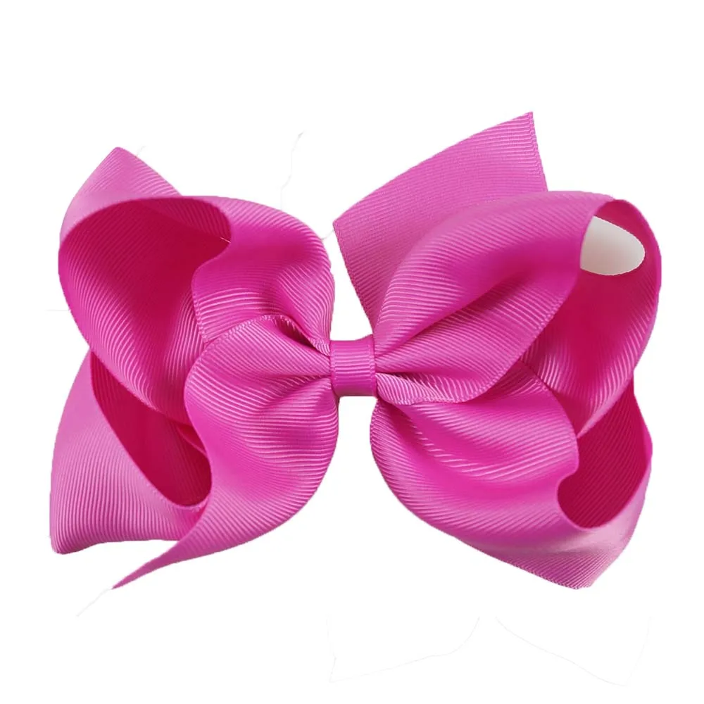 32 шт./лот 6 &quotбольшой бант для волос девочек однотонные Ленточные банты с зажимом