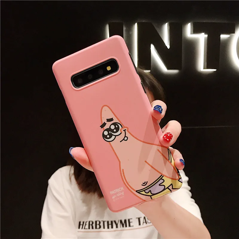 SpongeBob Cases For Samsung Galaxy S10 Plus S10e S7 Edge S8 S9 Note 8 9 Soft IMD Phone Back Cover Gifts |