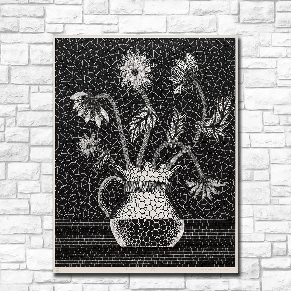 Print Oil Painting Wall Art Yayoi Kusama FLOWER QE Home Decorative Picture for Living Room Canvas | Дом и сад
