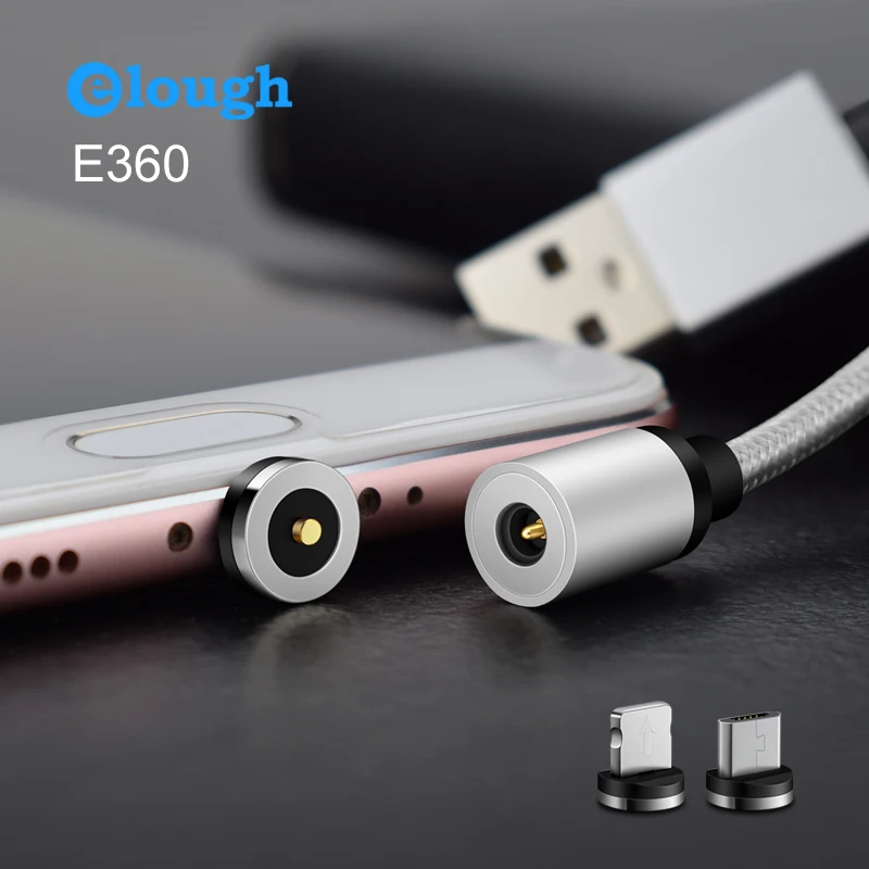 Elough E360 Магнитный зарядный USB кабель для передачи данных iPhone xr Micro Тип usb C быстрой