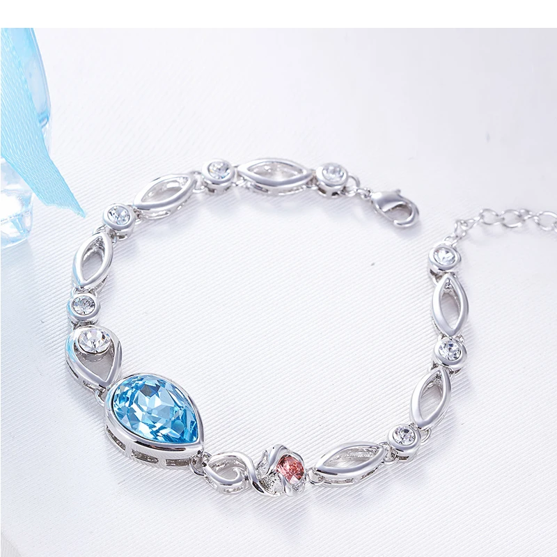 CDE Women Bracelets Embellished With Crystals Bangles Jewelry Women Flower Bracelets Fashion Jewelry Gift