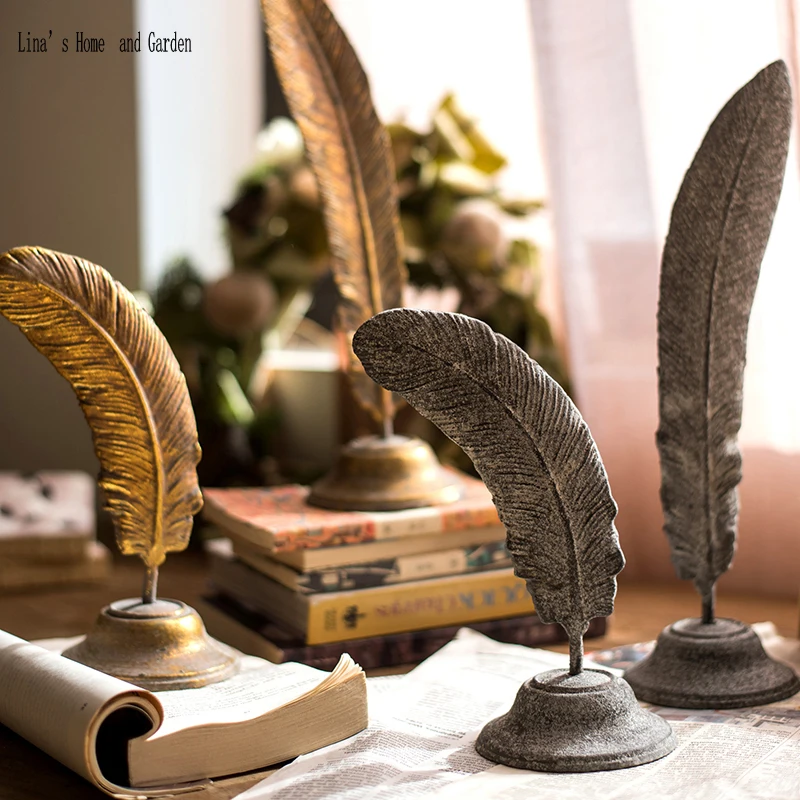 

feather design decorative antique retro cast iron paperweights