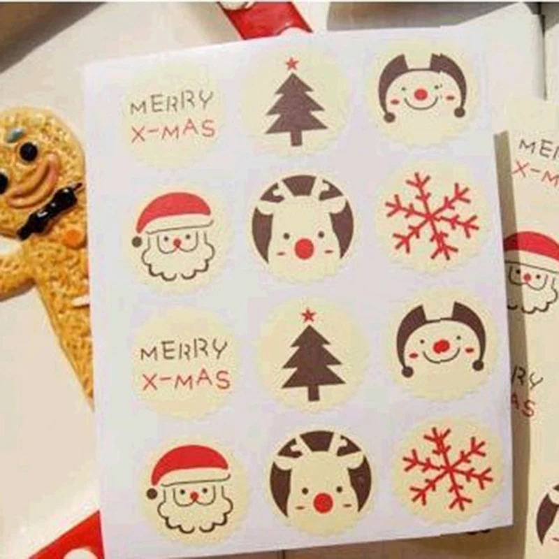 Счастливого Рождества Санта Клаус бумажные бирки наклейки Скрапбукинг корзина