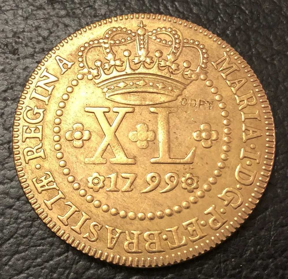 Коллекция 1799 года Бразилия 40 рейс Мария I медная копировальная монета 36