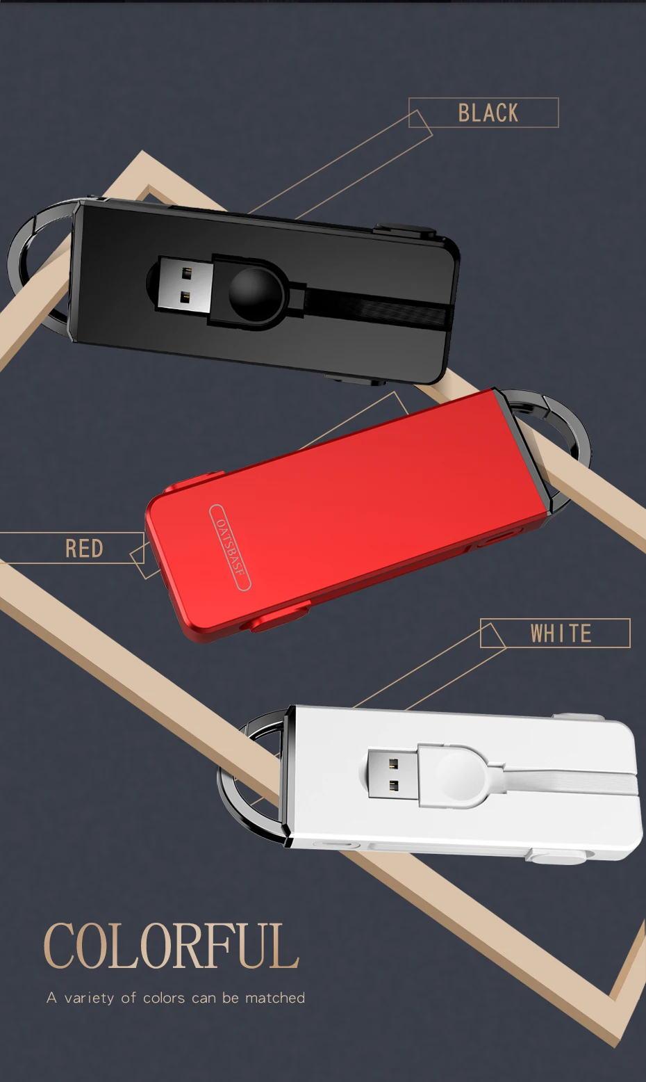 OATSBASF уникальный брелок 3 в 1 с адаптером type C кабель зарядного устройства для iPhone XS X 8 7 Plus зарядный кабель для huawei P10 pro