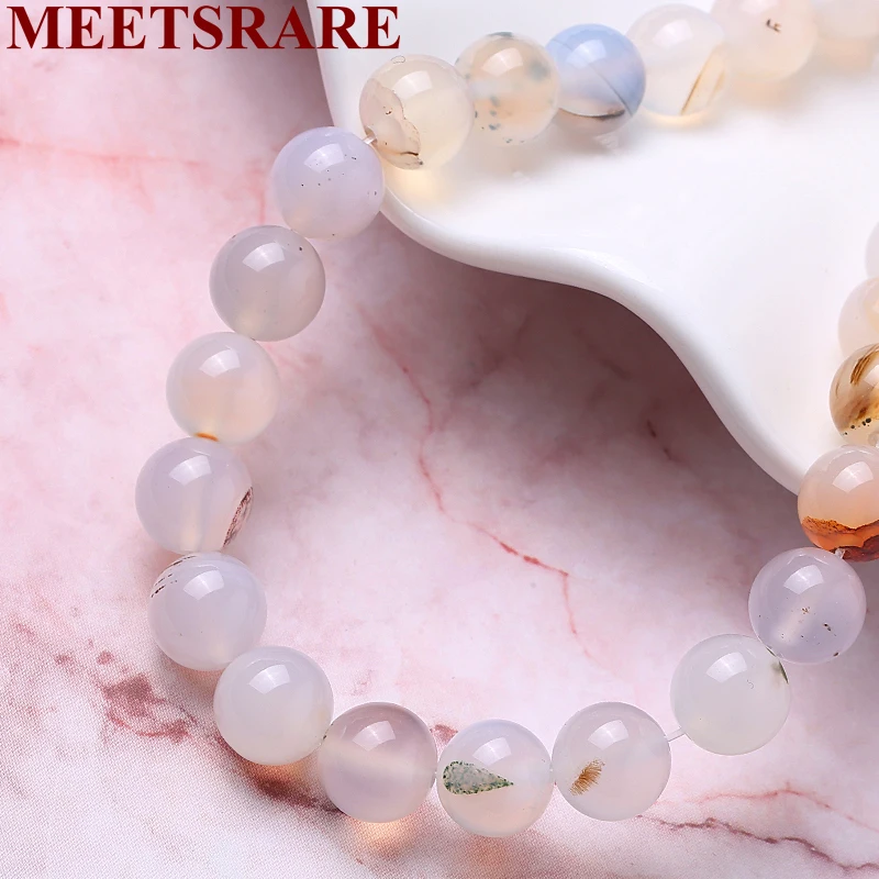 Индивидуальный натуральный камень черный цветок Агаты круглые бусины 15 &quotнить 4