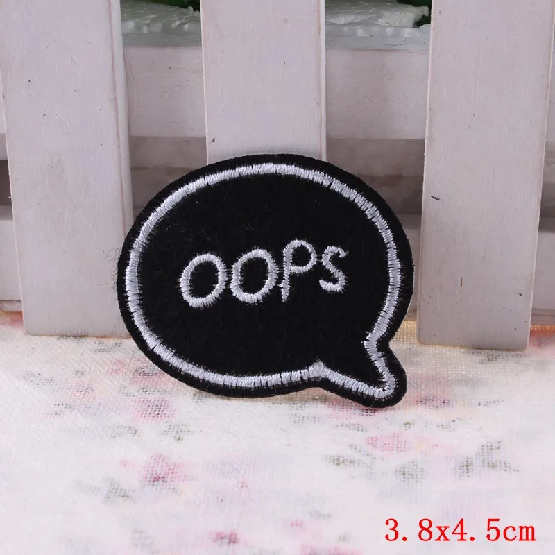 Oops письмо патч для Глажка одежды на наклейках вышитая аппликация курток Милая