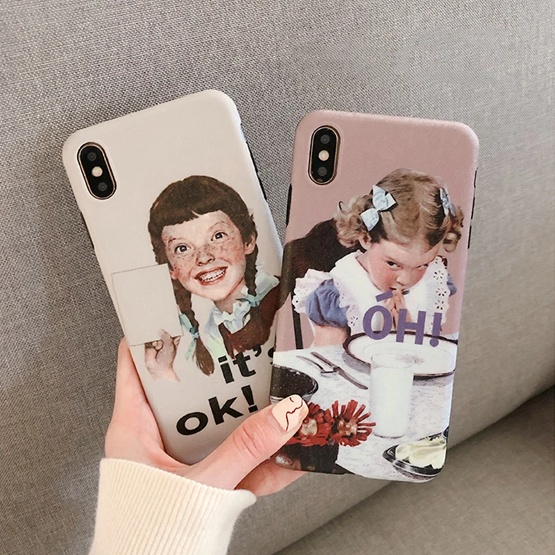 GlamPhoneCase мультфильм ретро девушка телефон чехол для iPhone XS Max XR X 8plus 8 7plus 7 6/6S Plus