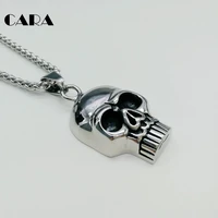 new 316l stainless steel gothetic skull necklace pendant mens hip hop punk necklace with skull pendant jewelry cara0366