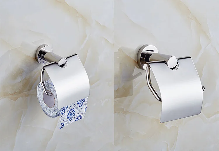 Tissue box Набор из нержавеющей стали для ванной комнаты, хромированный серебристый набор аксессуаров для ванной комнаты, красивая база, Товары для ванной комнаты, Настенная подвеска - Цвет: Tissue box