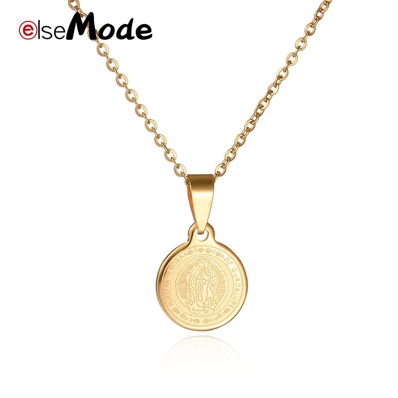 ELSEMODE 2018 Новое модное ожерелье из нержавеющей стали с монетами золотая цепочка