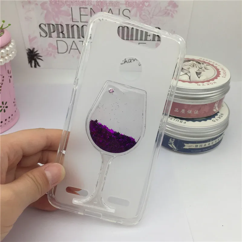 A04 Purple W 3D час стекло вино стекло зыбучие пески жидкостный Мягкий силиконовый чехол для zte Blade V8 мини чехол для телефона Мультфильм алмаз Funda Capa - Цвет: A04 Purple W