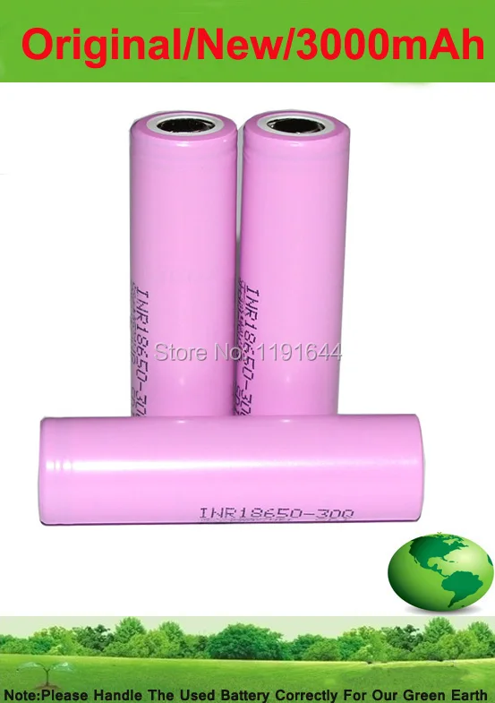 Free shipping!! 4PCS/LOT 3.6V INR18650-30Q 18650 3000mAh Continuous15A Li-ion battery for Samsung | Электроника