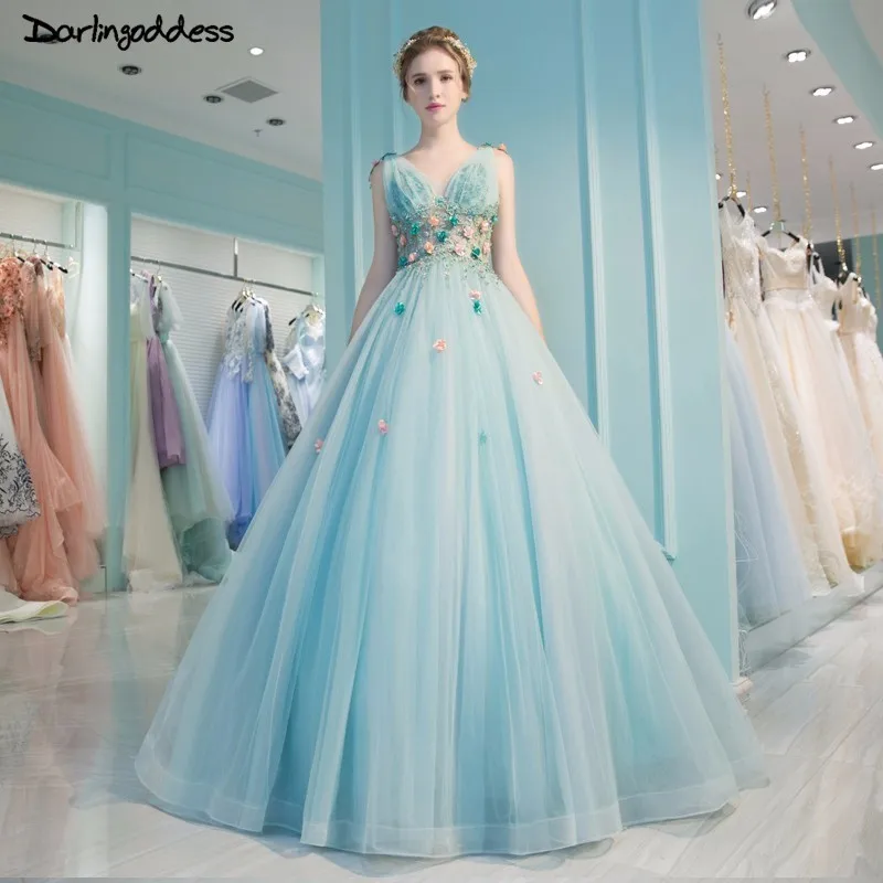 Robe de Mariage сексуальное бальное платье с открытой спиной, кружевные свадебные платья, роскошный светильник, голубые Свадебные платья с бисером, Vestido de Noiva