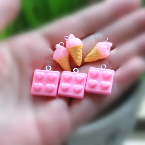 Diy Подвески в виде мороженного брелока амулеты Смола амулеты ожерелье подвеска-пончик для DIY украшения 20шт