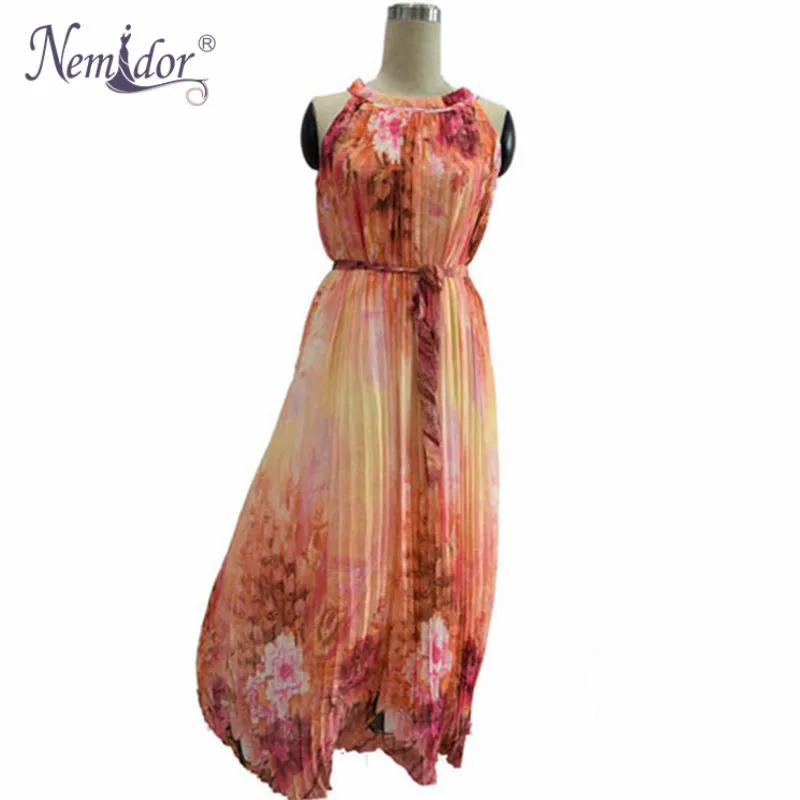 Nemidor женское повседневное с круглым вырезом пляжное платье принтом плюс Размер 7XL