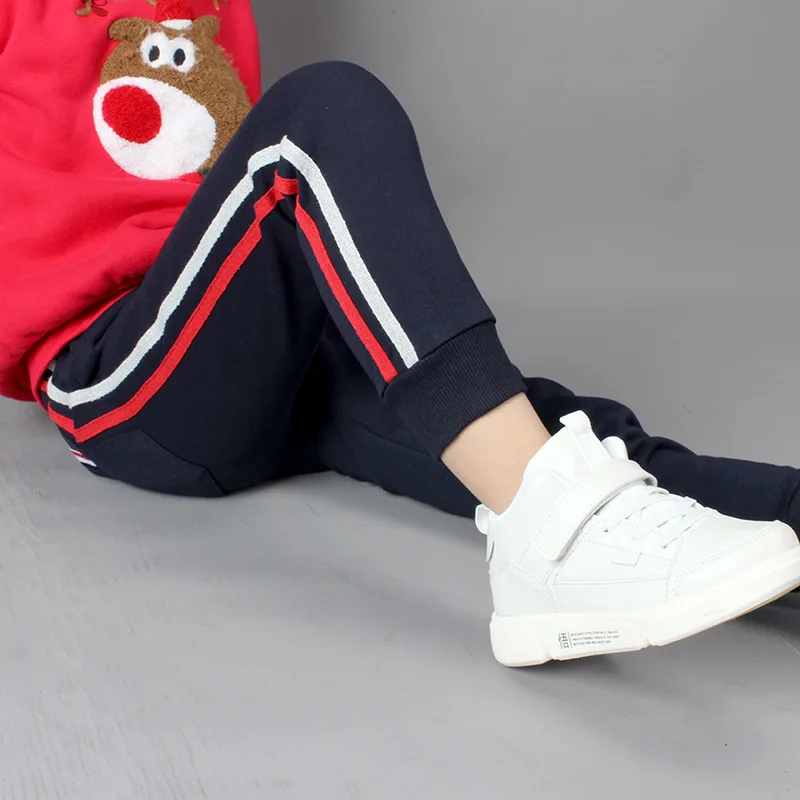 Детские спортивные штаны для мальчиков, весна г. Хлопковые брюки с буквенным принтом для детей, повседневная одежда для маленьких мальчиков Свободные Штаны для подростков, От 4 до 12 лет - Цвет: Stripe Navy
