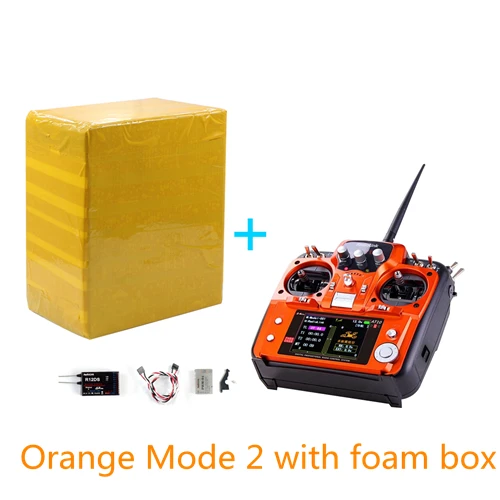 Mode2 Orange no box radiolink AT10 II 2,4 Ghz 12CH RC передатчик TX с R12DS приемником RX PRM-01 вертолет на дистанционном управлении DIY самолет пульт дистанционного управления - Цвет: Mode2 Orange no box