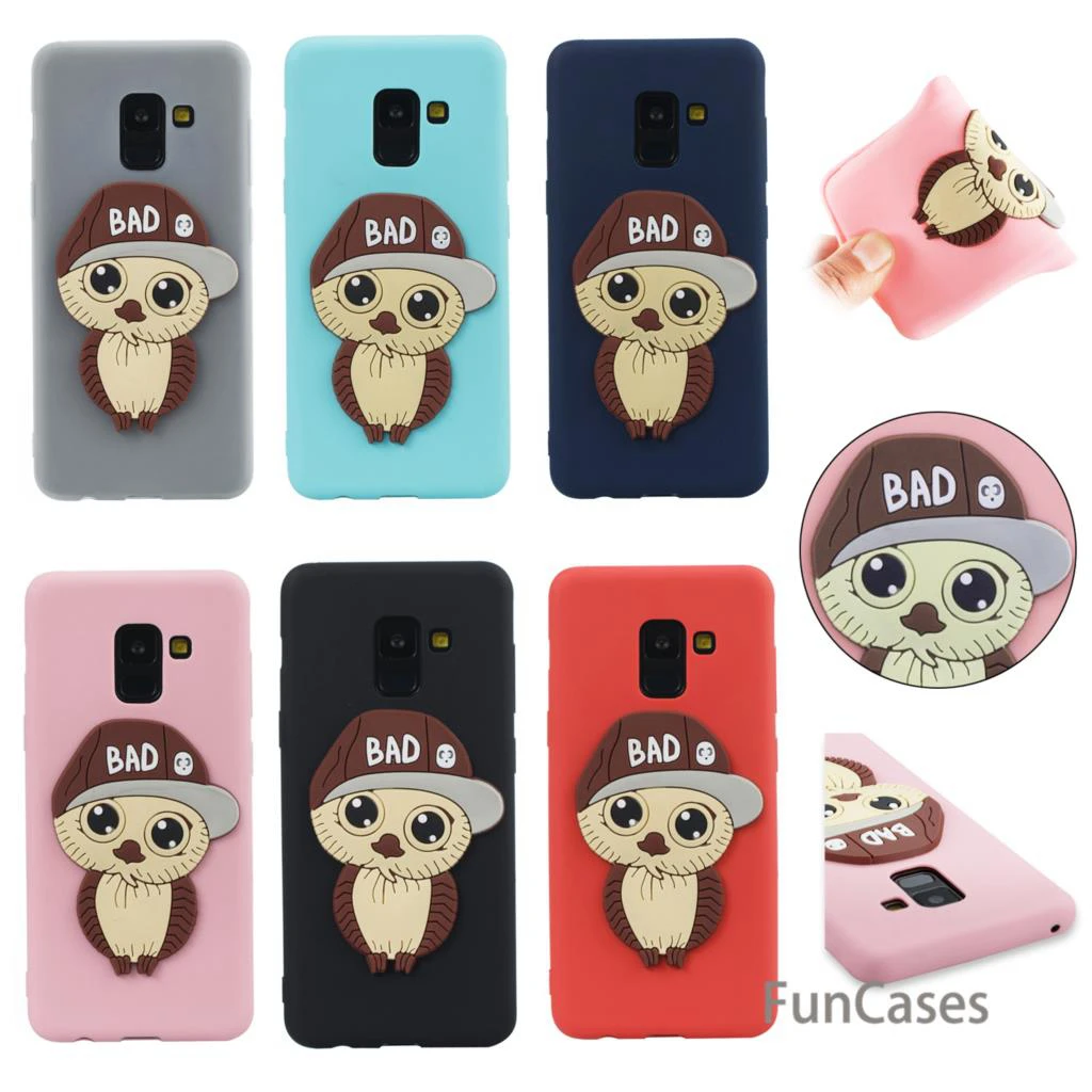 3D чехол Сова СПС Hoesje samsung A8 2018 Мягкая силиконовая задняя крышка для сотового