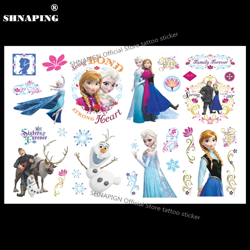 SHNAPIGN ледяная принцесса семья ребенок временная татуировка боди-арт