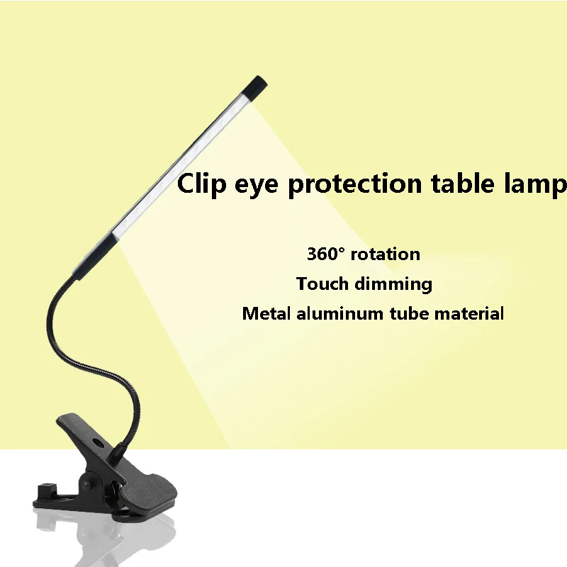 Simple Led Clip Night Light Usb Eyes Protection Book Reading Lamp Creative Office Dormitory Study Desk | Лампы и освещение