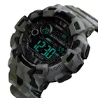 Часы наручные SKMEI Мужские Цифровые, модные спортивные водонепроницаемые с отображением недели и будильником, в стиле милитари