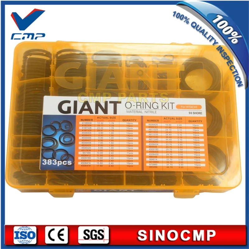 

383 PCS O-ring Box Seal Kit For Hitachi Zaxis200lc Excavator Spare Parts