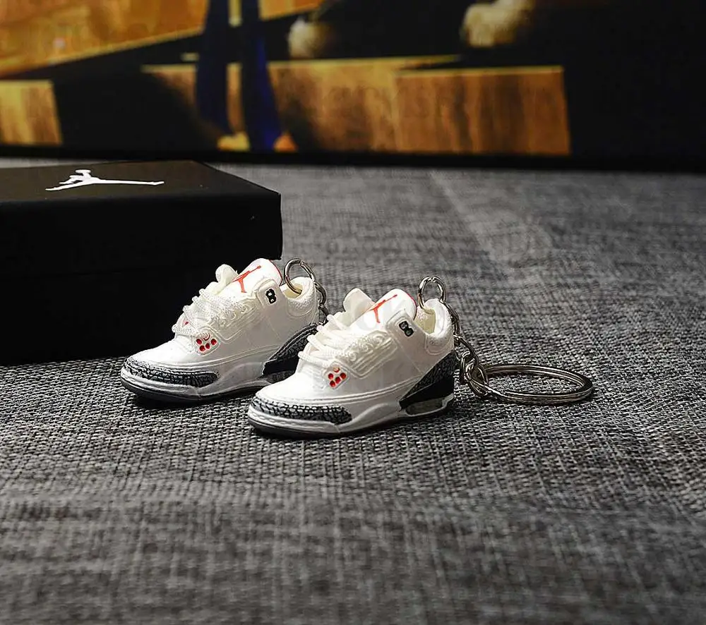 sk018-12 a shoe Дропшиппинг AJ " белый цемент" тапки брелки 1/6 масштаб 3D мини-кроссовки JORDAN Брелок Кукла аксессуар - Цвет: sk018-12 a shoe