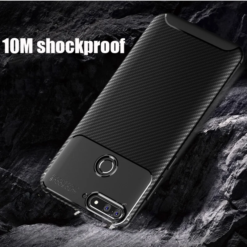 Для huawei Honor 7A случае Роскошные углеродного волокна Тонкий Силиконовый
